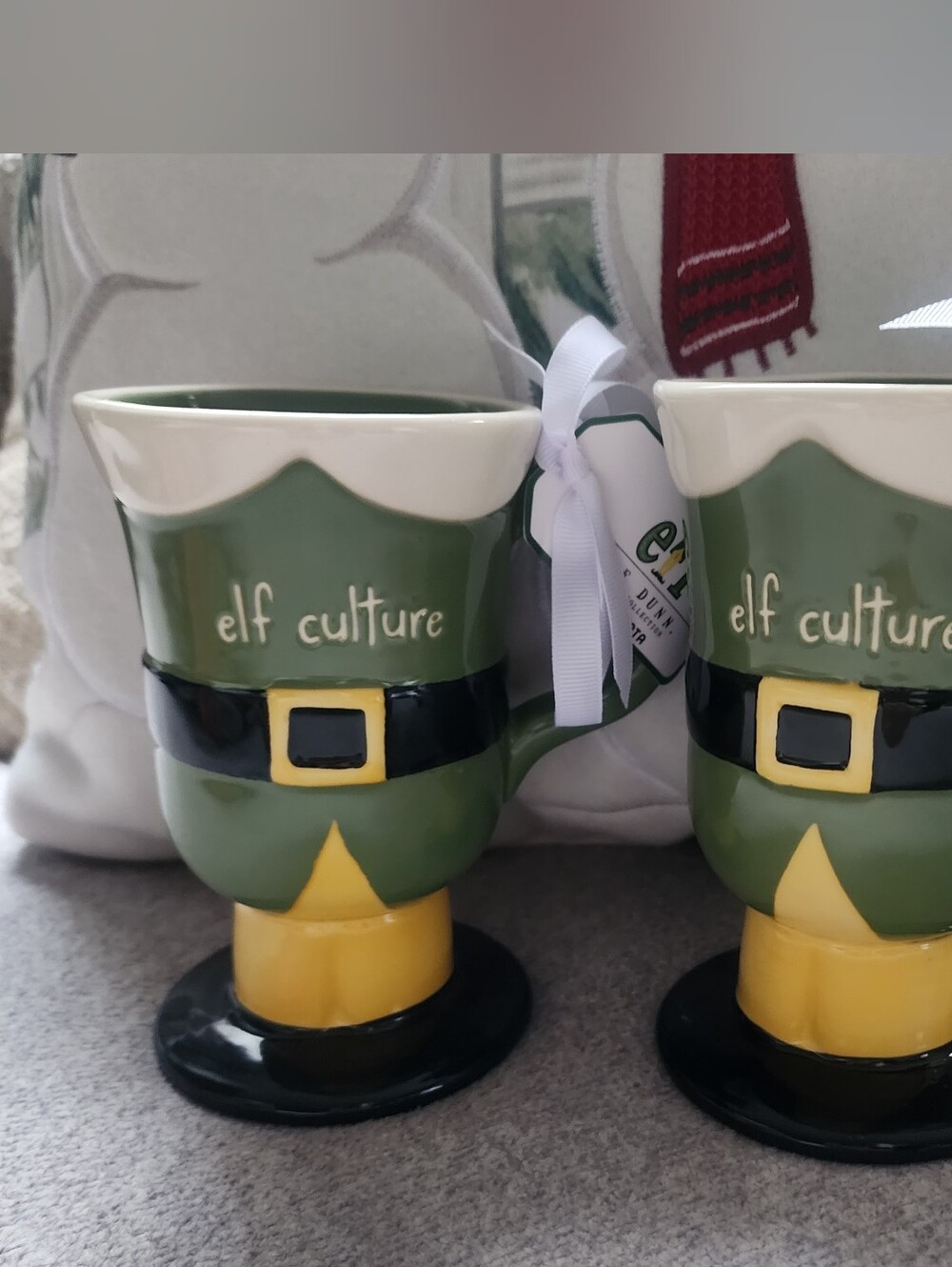 Elf Culture Green Ceramic Holiday Mug - Set of 2